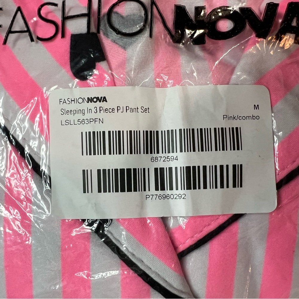 Fashion Nova Pink 3 Piece PJ Pant Set M **NWT** - Picture 3 of 4